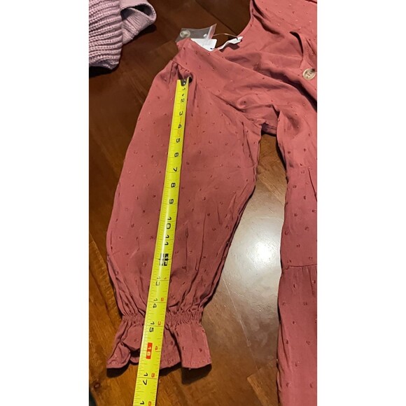 NWT By The River Sienna Dot Dress Small,  short 3/4 sleeve buttons Boutique - Picture 10 of 12